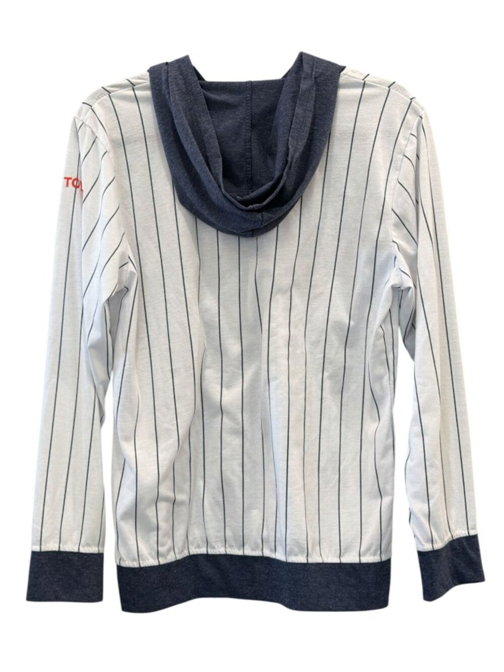 Padres Hooded Long-Sleeve Shirt With Toyota Logo Navy & White Pinstripes Medium - Picture 2 of 5